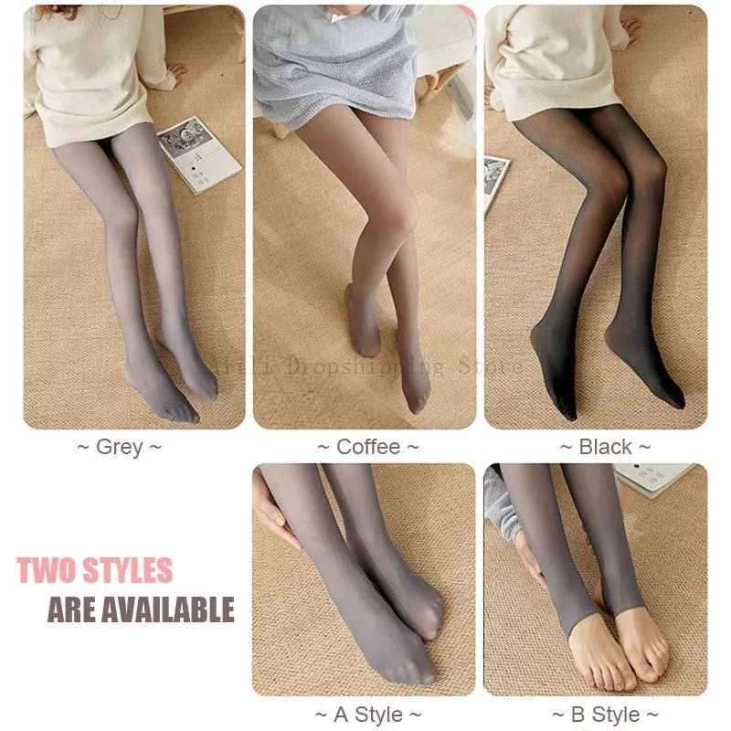 2Pcs Thermal Pantyhose Pants Polar Fake Stocking