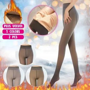 2Pcs Thermal Pantyhose Pants Polar Fake Stocking