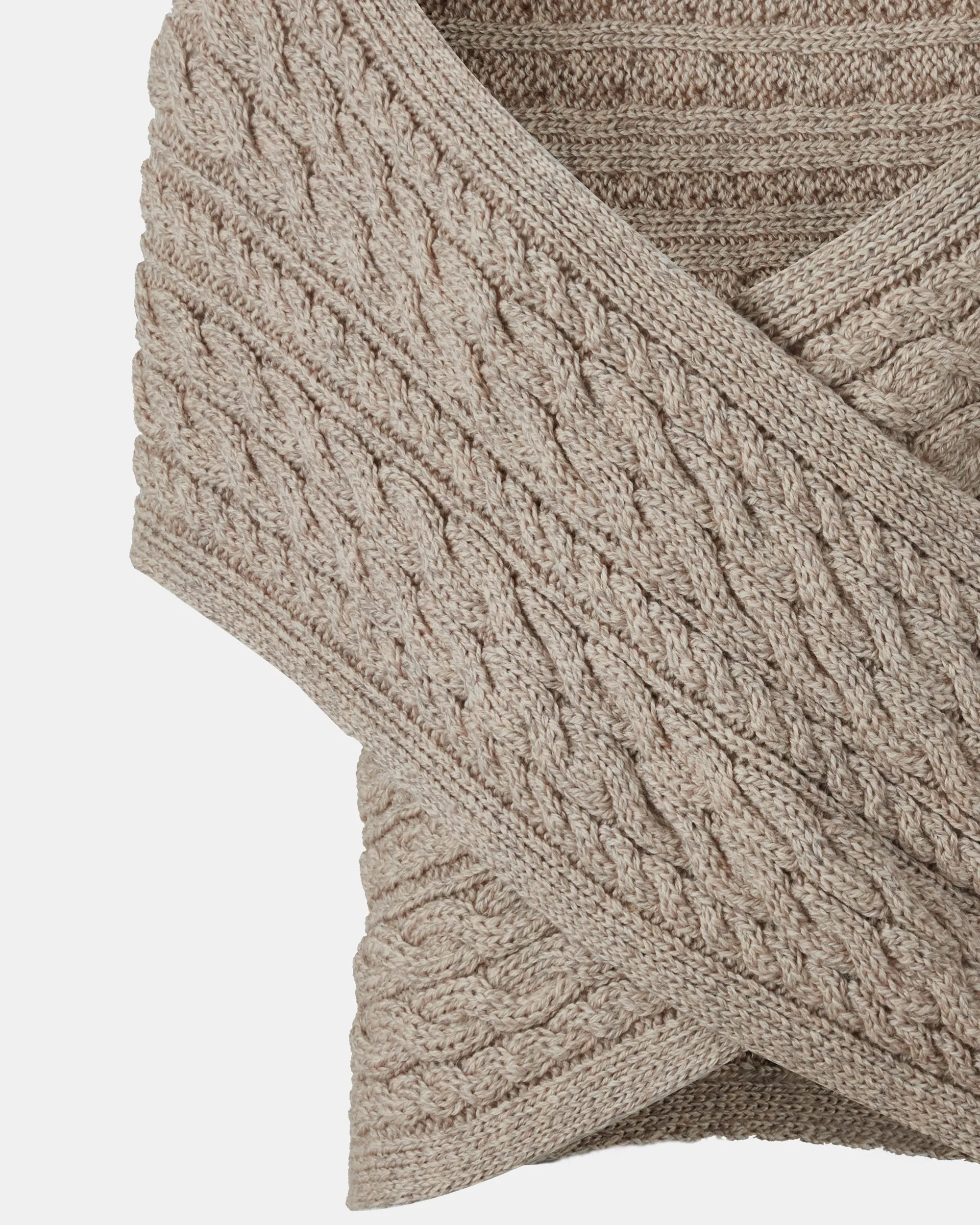 Aran Crossover Wrap | Oatmeal