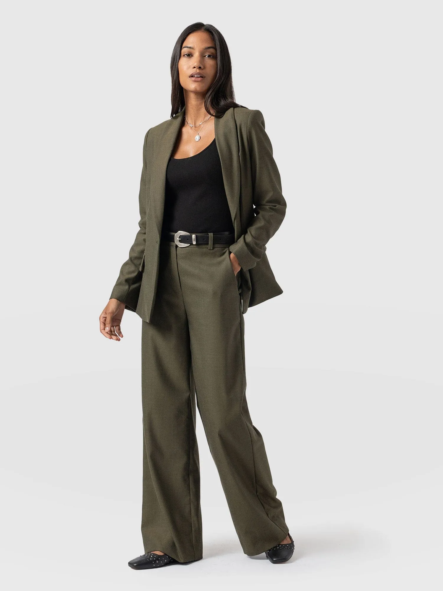 Argent Wide Leg Pant - Khaki