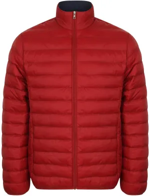 Bakman Funnel Neck Quilted Puffer Jacket in Deep Red - Tokyo Laundry