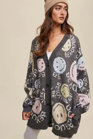 Be you smile oversized knit Cardigan