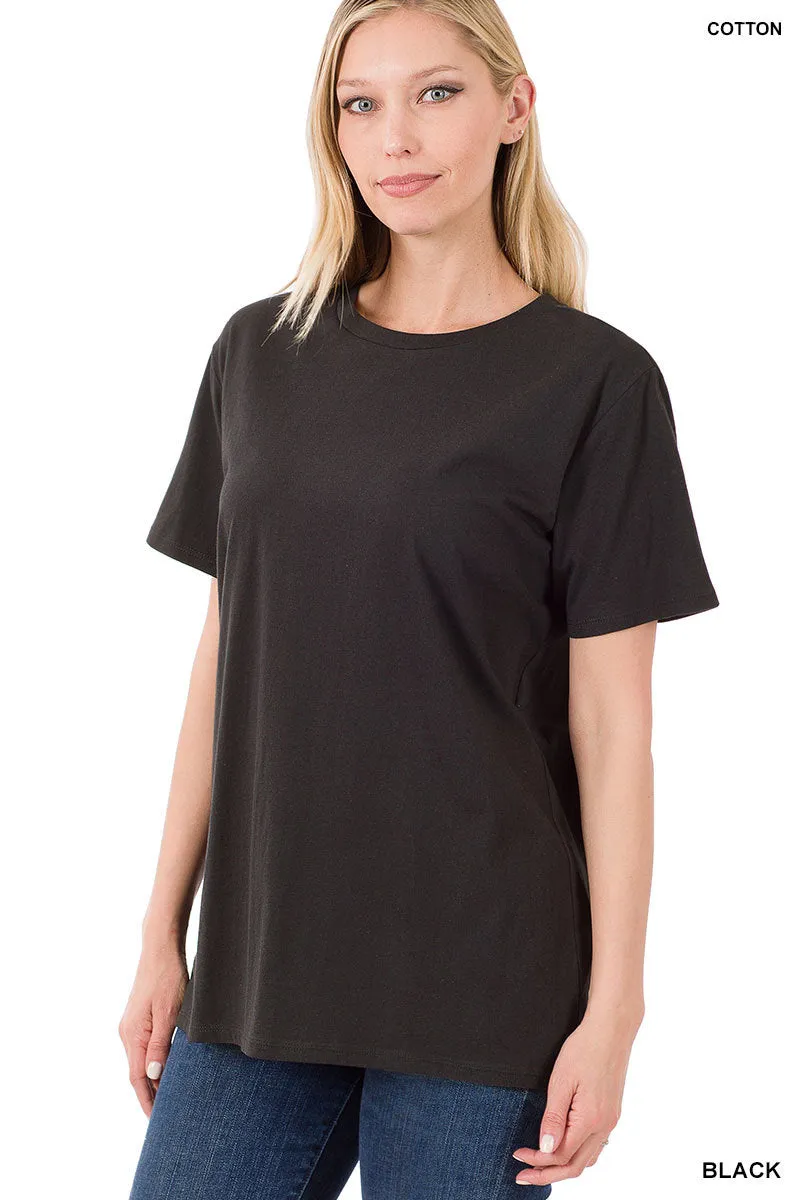 Black Better Than Basic Boyfriend Tee Round Neck