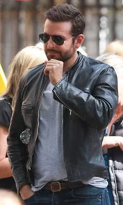 Bradley Cooper Stylish Fashionable Biker Real Leather Jacket- BNWT