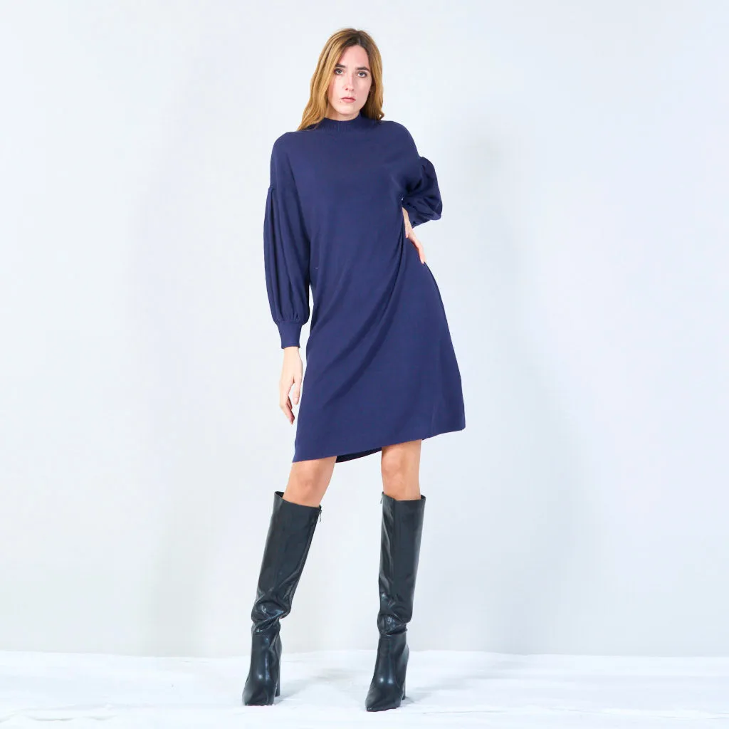 Classic ribbed turtleneck knit dress wholesale