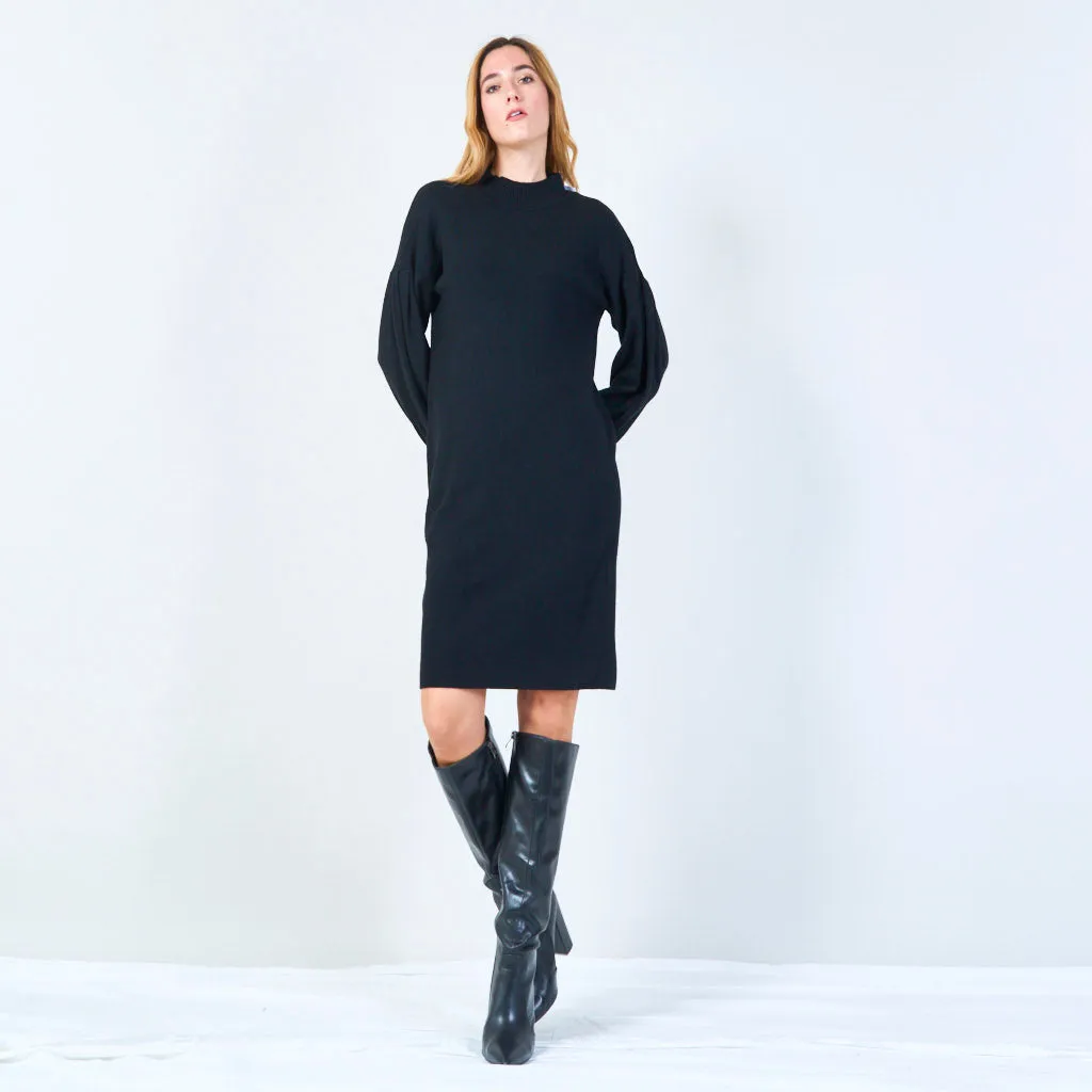 Classic ribbed turtleneck knit dress wholesale