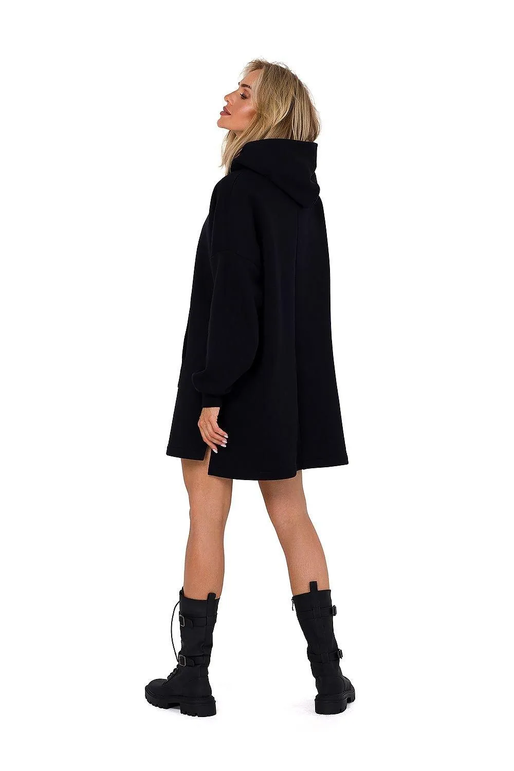 Cozy Kangaroo Pocket Knit Hooded Daydress