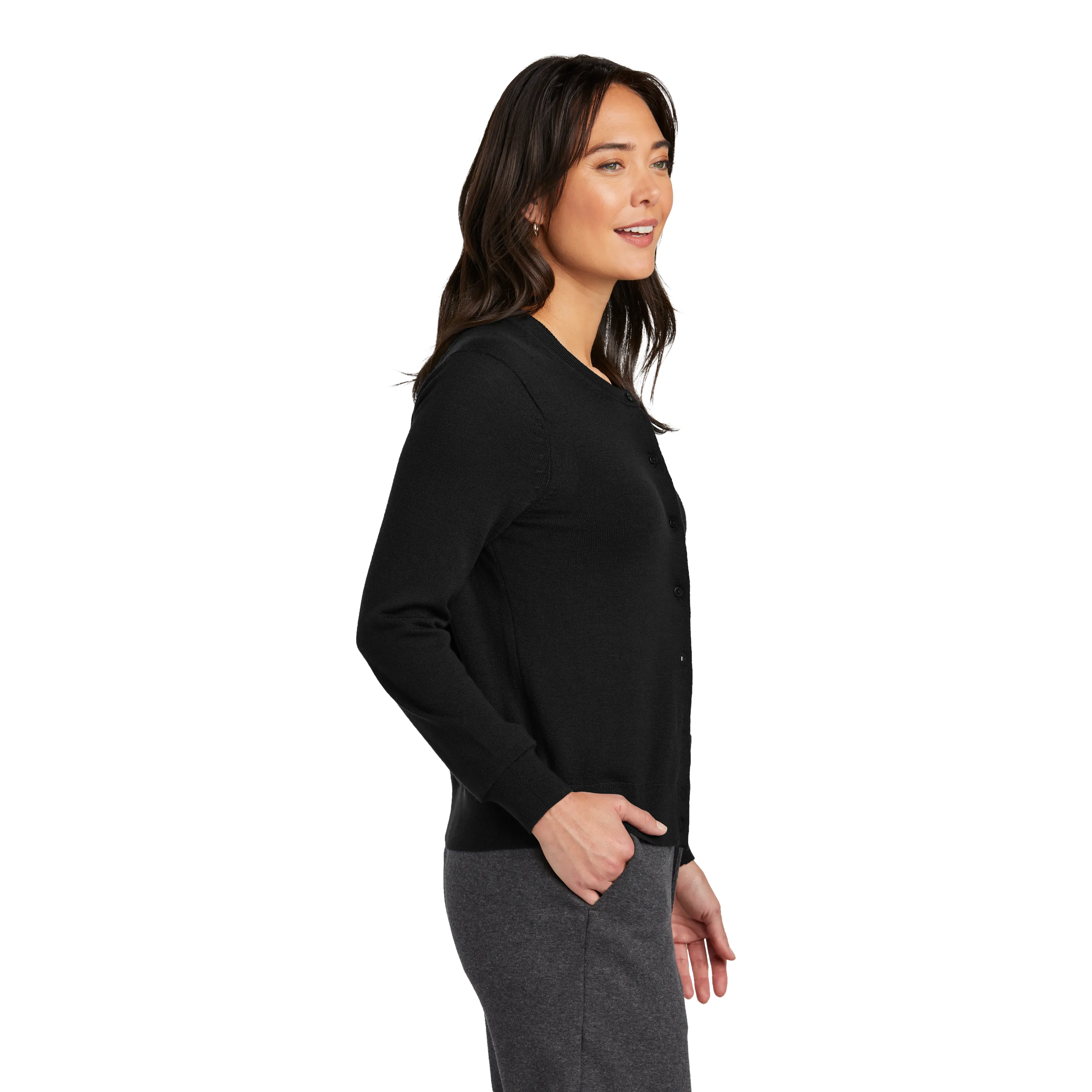 D2329 Womens Washable Merino Cardigan Sweater