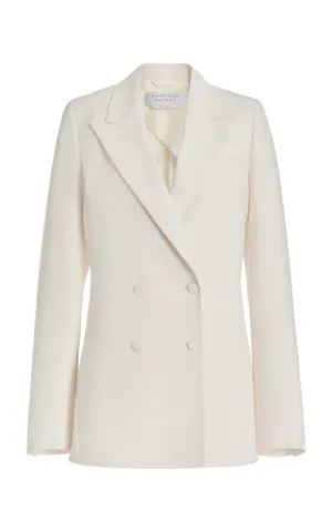 Damus Blazer in Ivory Silk Wool Cady