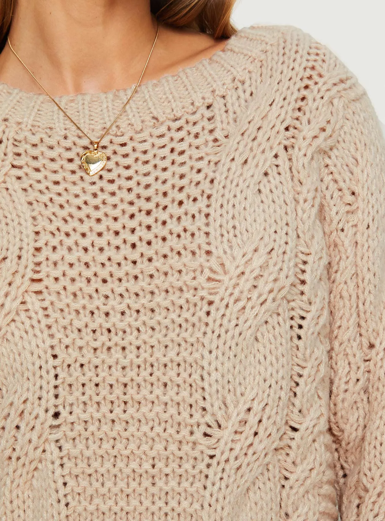 Ellison Cable Knit Jumper Beige