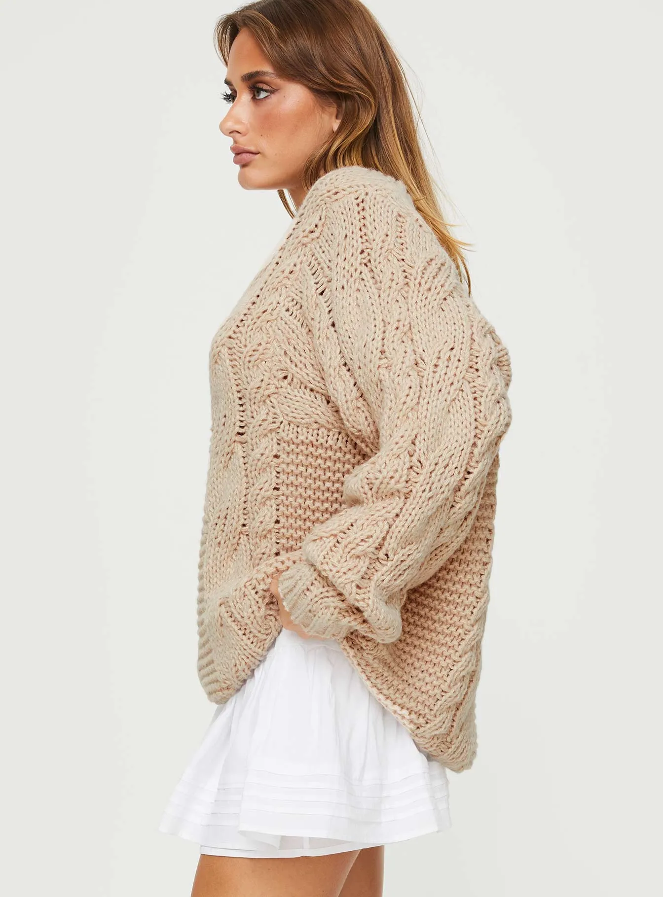 Ellison Cable Knit Jumper Beige