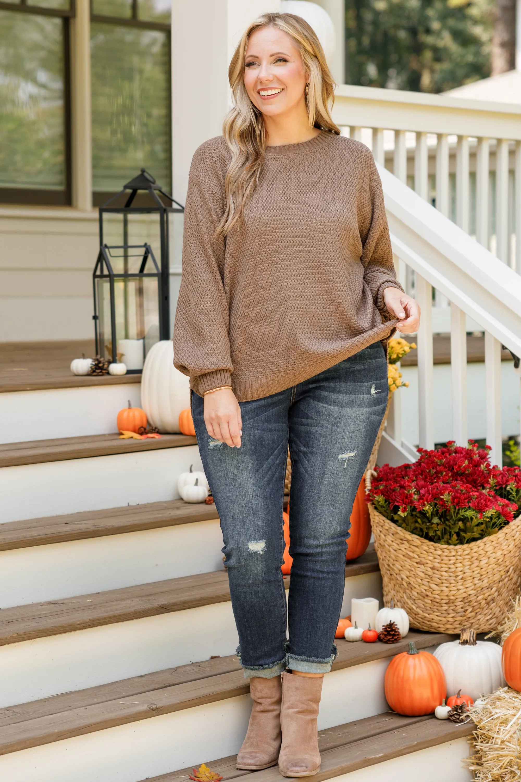 Fall For Me Sweater, Mocha