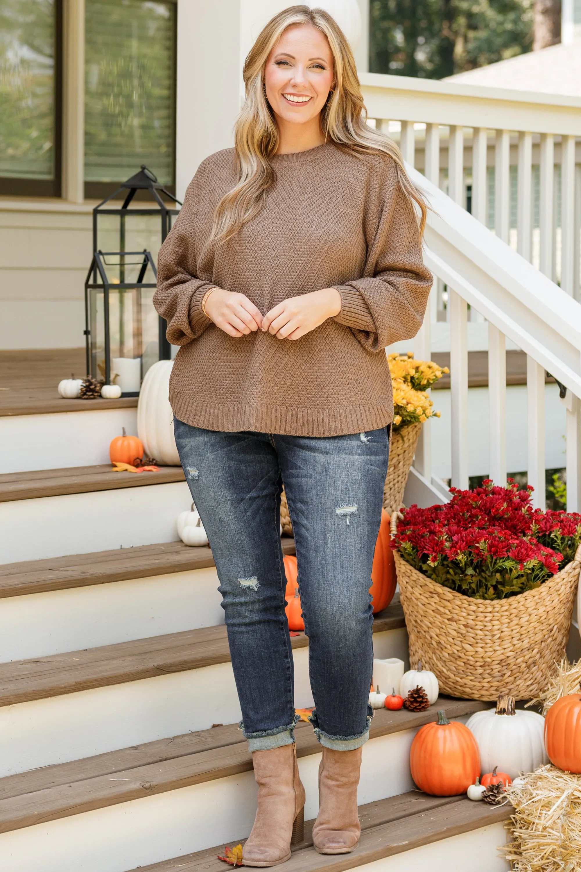 Fall For Me Sweater, Mocha