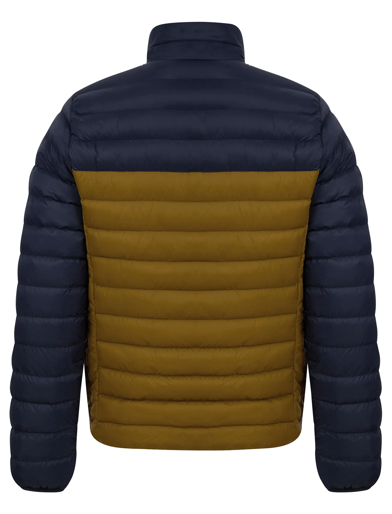 Inali Colour Block Funnel Neck Quilted Puffer Jacket with Fleece Lined Collar in Sky Captain Navy - Tokyo Laundry