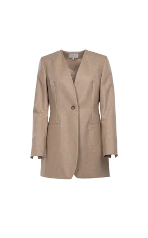 Karima Blazer | Beige - Flannel wool