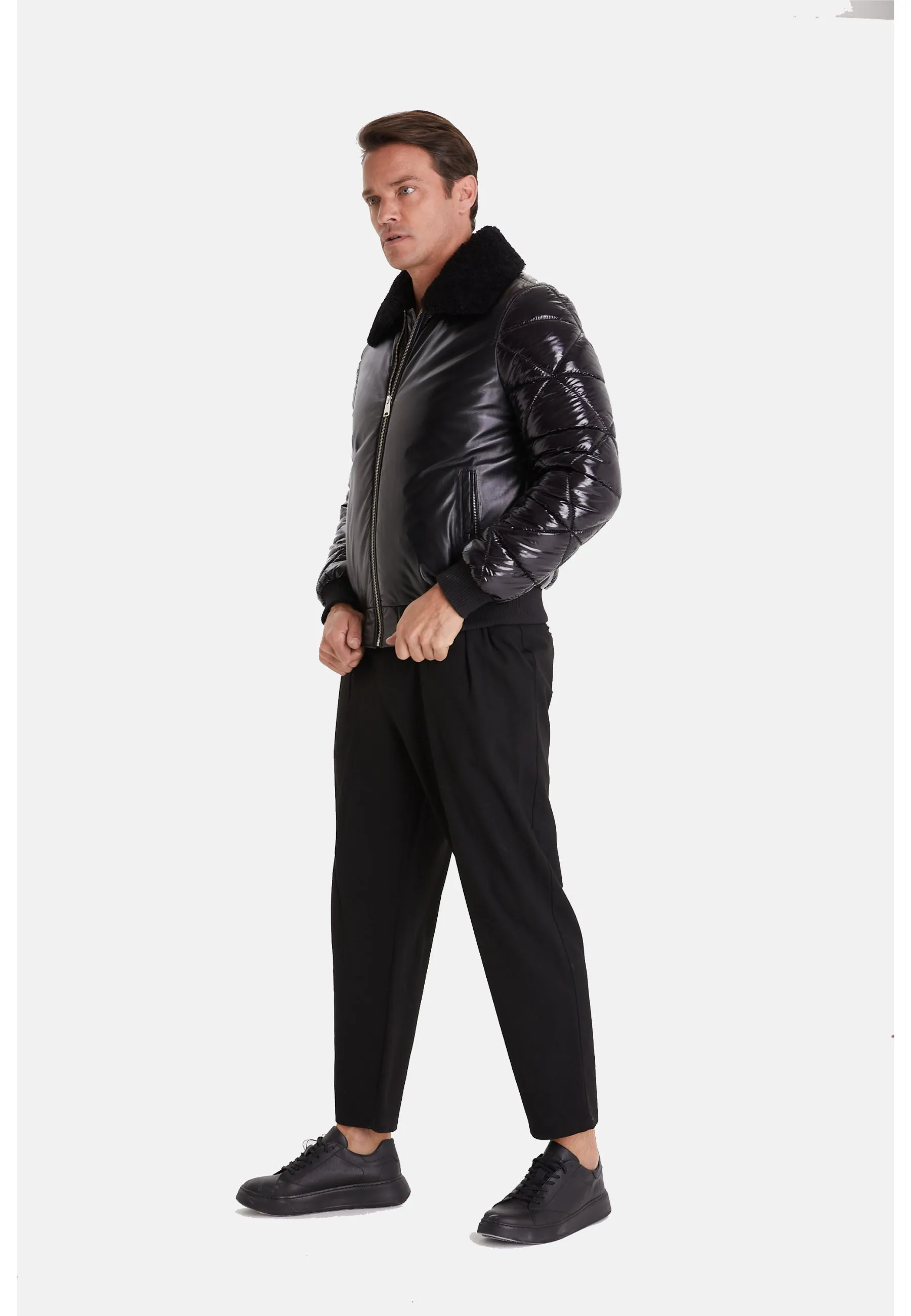 Men's Fashion Jacket, Nappa Black