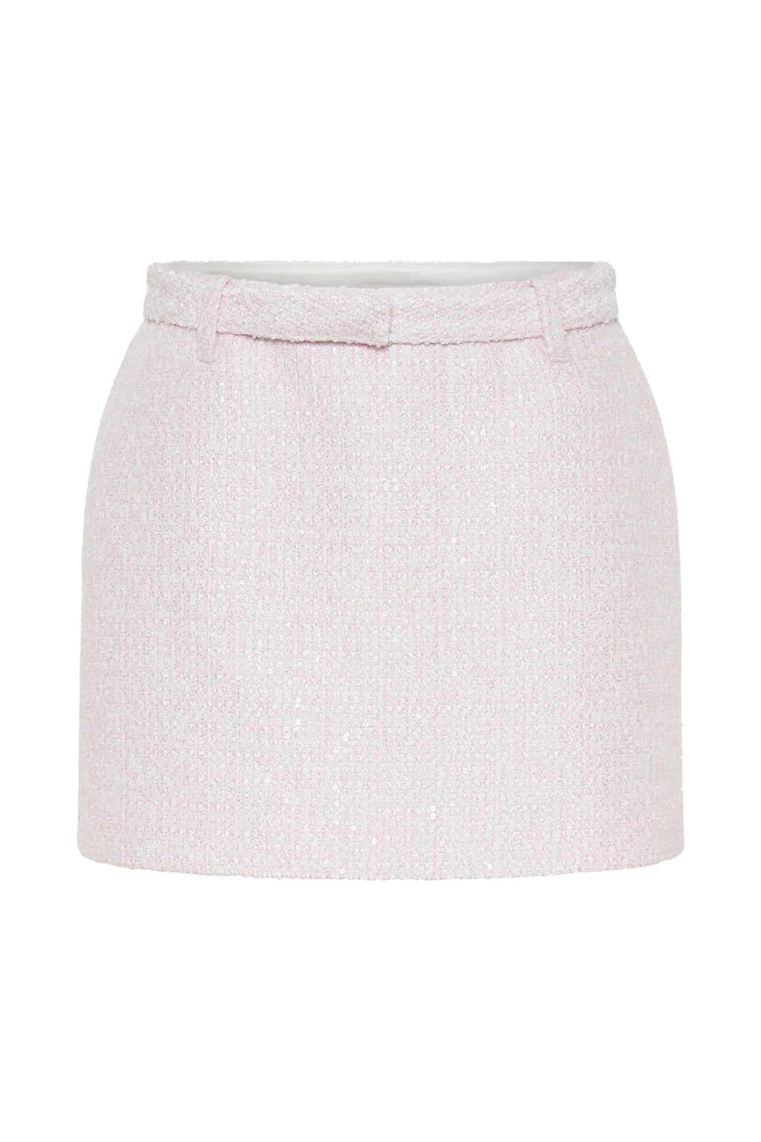 Mercer Tweed Mini Skirt - Fairy Floss Pink