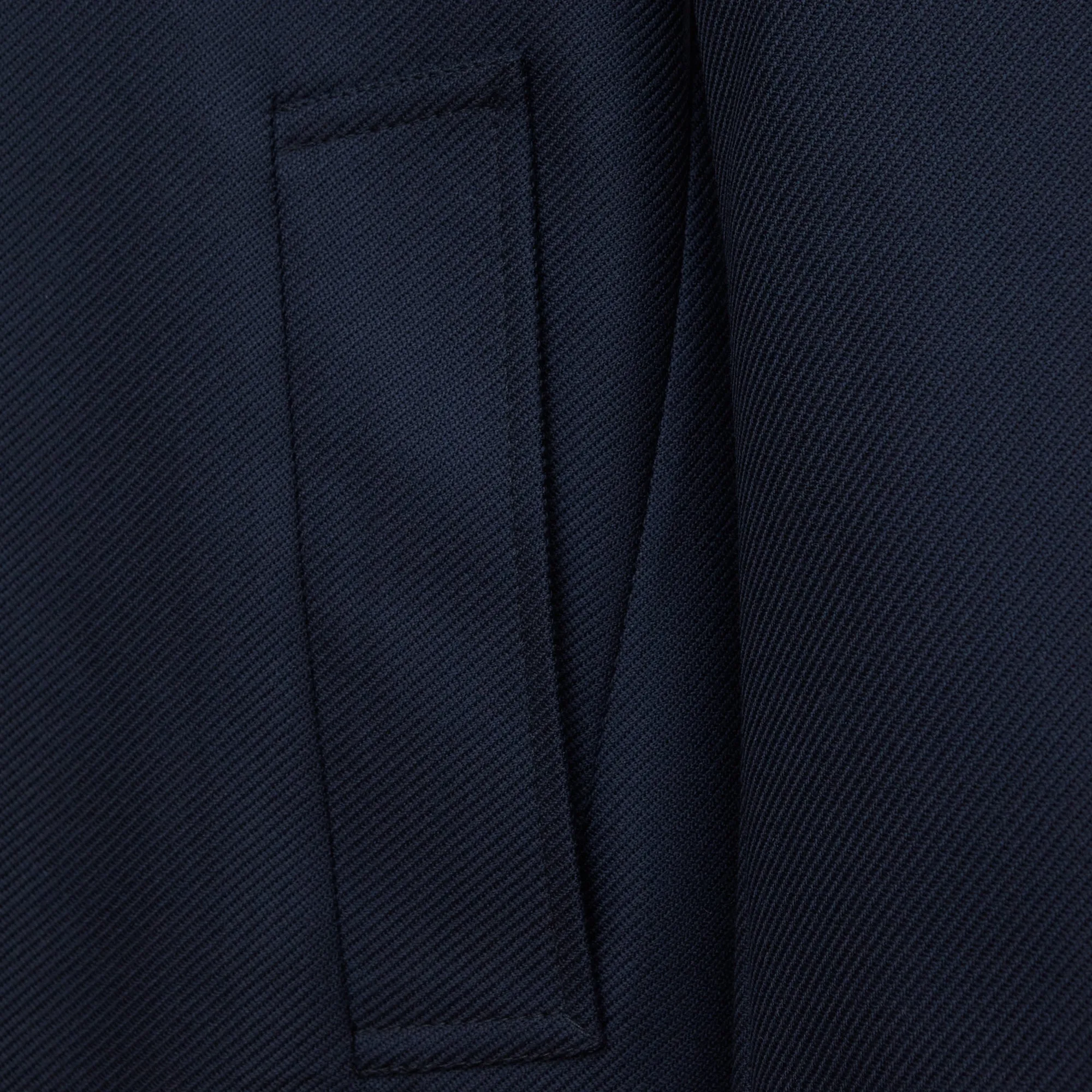 Midnight Navy Single-Breasted Car Coat With Liner