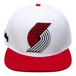 NBA PORTLAND TRAIL BLAZERS CLASSIC LOGO UNISEX SNAPBACK HAT (WHITE)