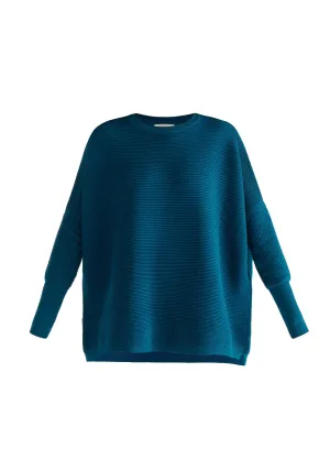 Ocean Blue Paisie Ribbed Jumper