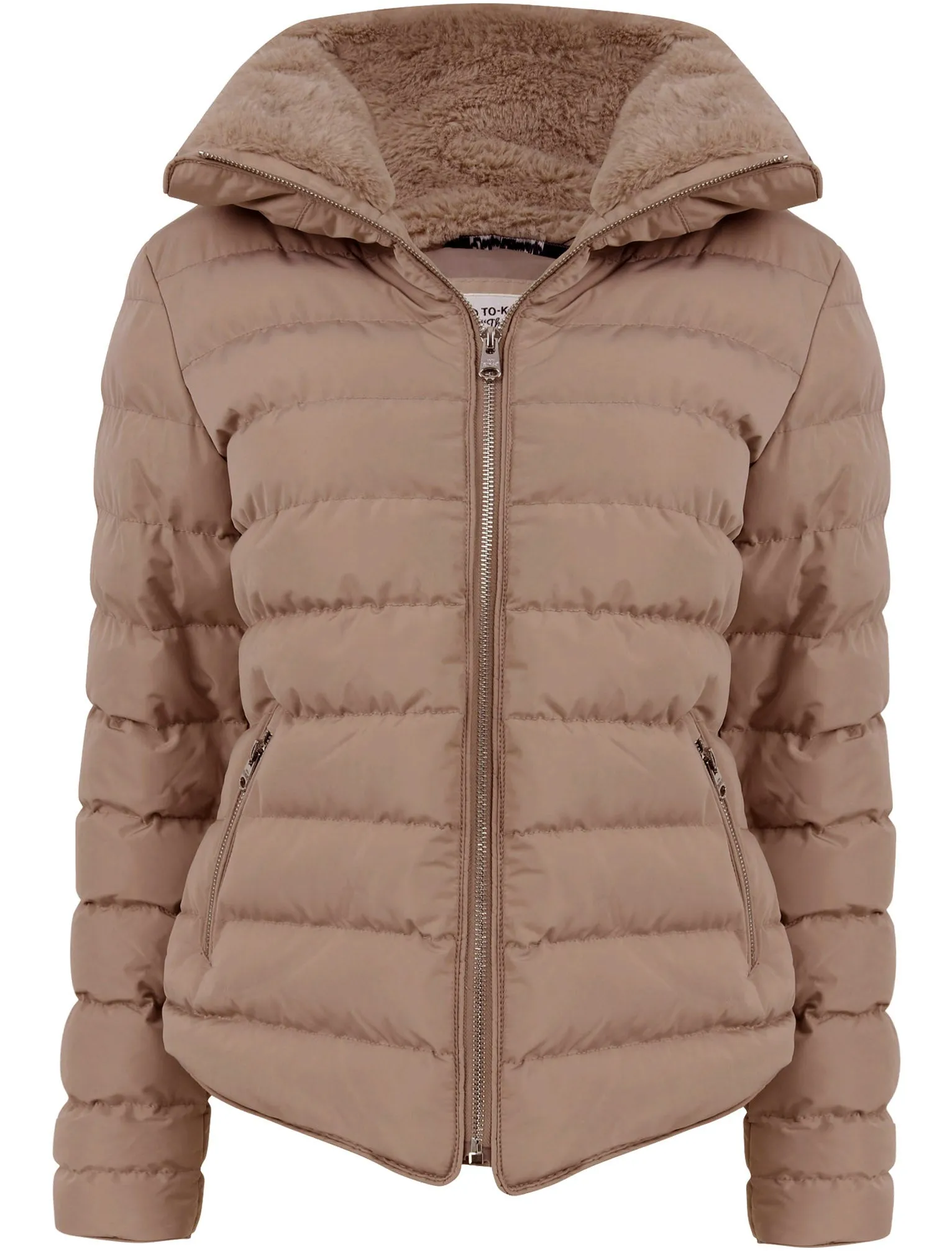 Quince Quilted Puffer Jacket with Extendable Hood in Ginger Snap - Tokyo Laundry