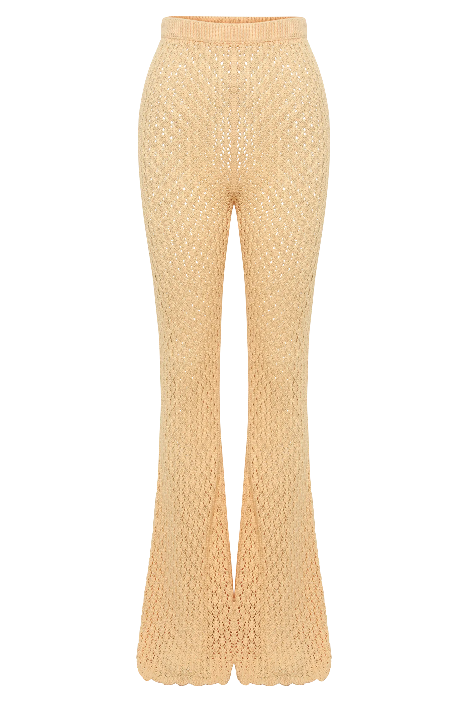 Rosana Crochet Straight Leg Pants - Apricot