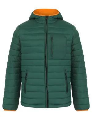 Samoset Quilted Puffer Jacket with Hood in June Bug Green - Tokyo Laundry