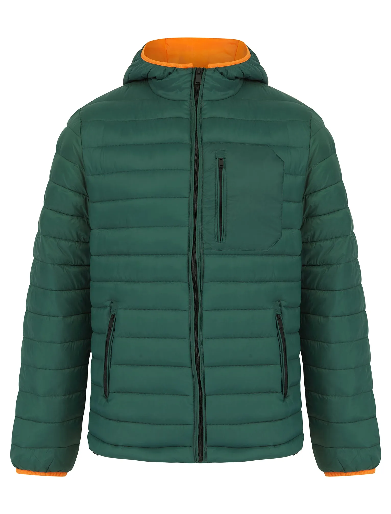 Samoset Quilted Puffer Jacket with Hood in June Bug Green - Tokyo Laundry