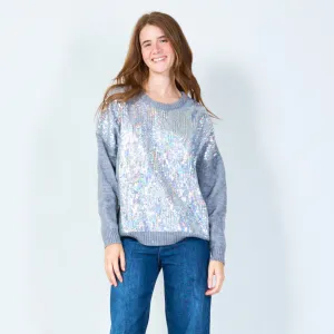 Sequin embellished oversized sweater wholesale