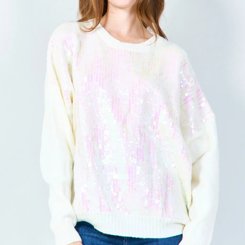 Sequin embellished oversized sweater wholesale