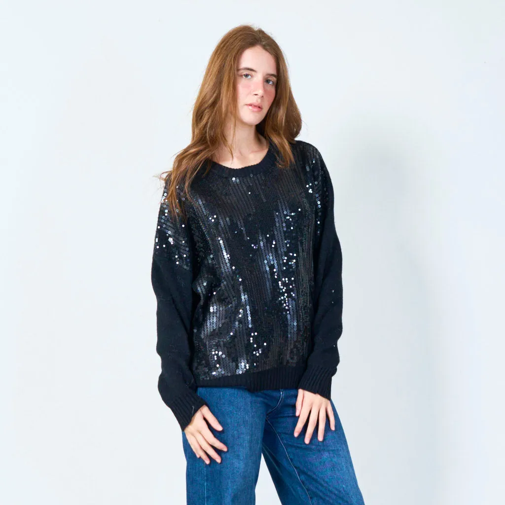 Sequin embellished oversized sweater wholesale