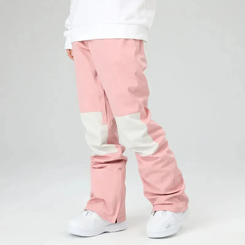 Slim Fit Spliced Snow Pants Outdoor Sports Trousers