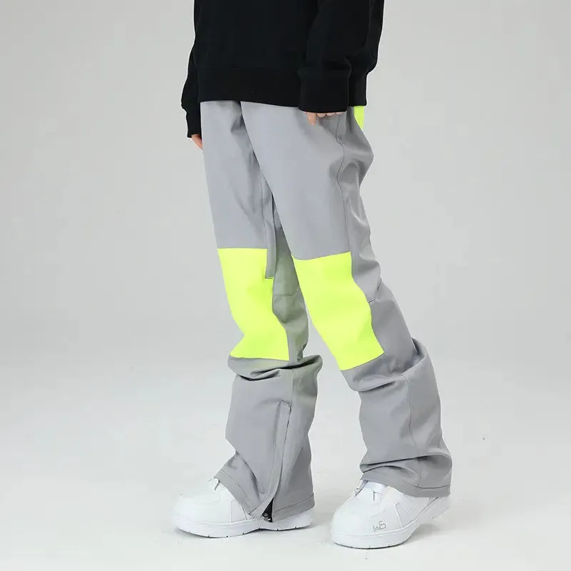 Slim Fit Spliced Snow Pants Outdoor Sports Trousers