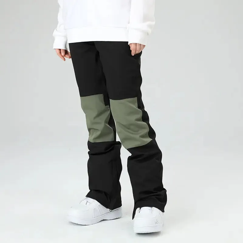 Slim Fit Spliced Snow Pants Outdoor Sports Trousers