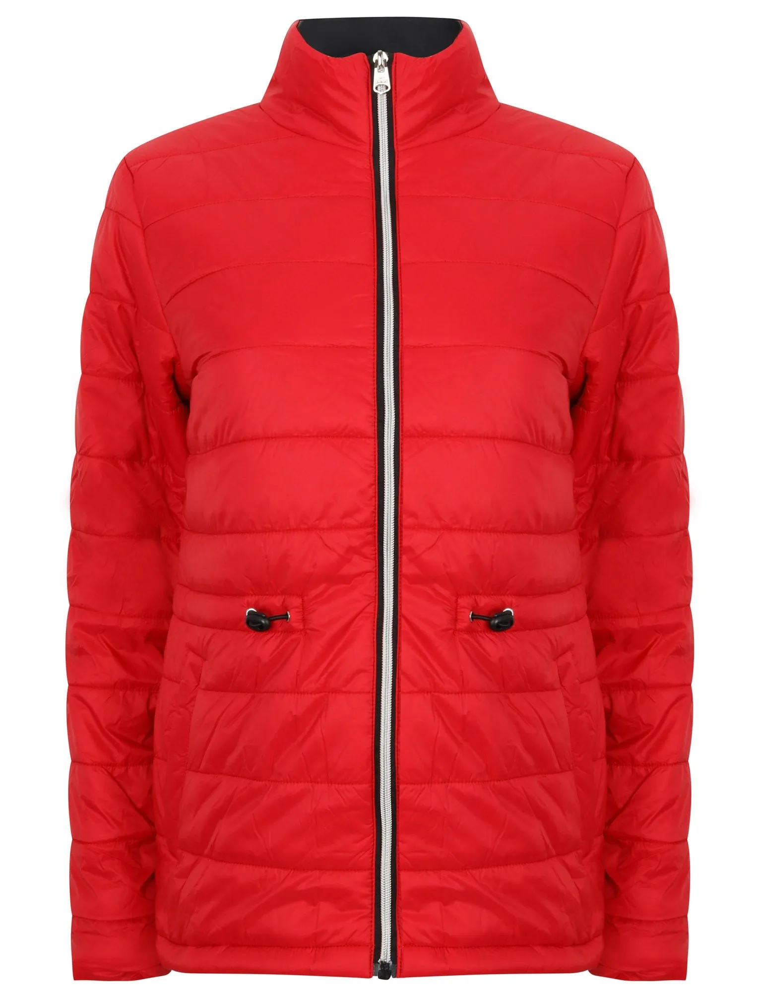 Syros Light Packaway Funnel Neck Quilted Jacket in Lollipop Red - Tokyo Laundry