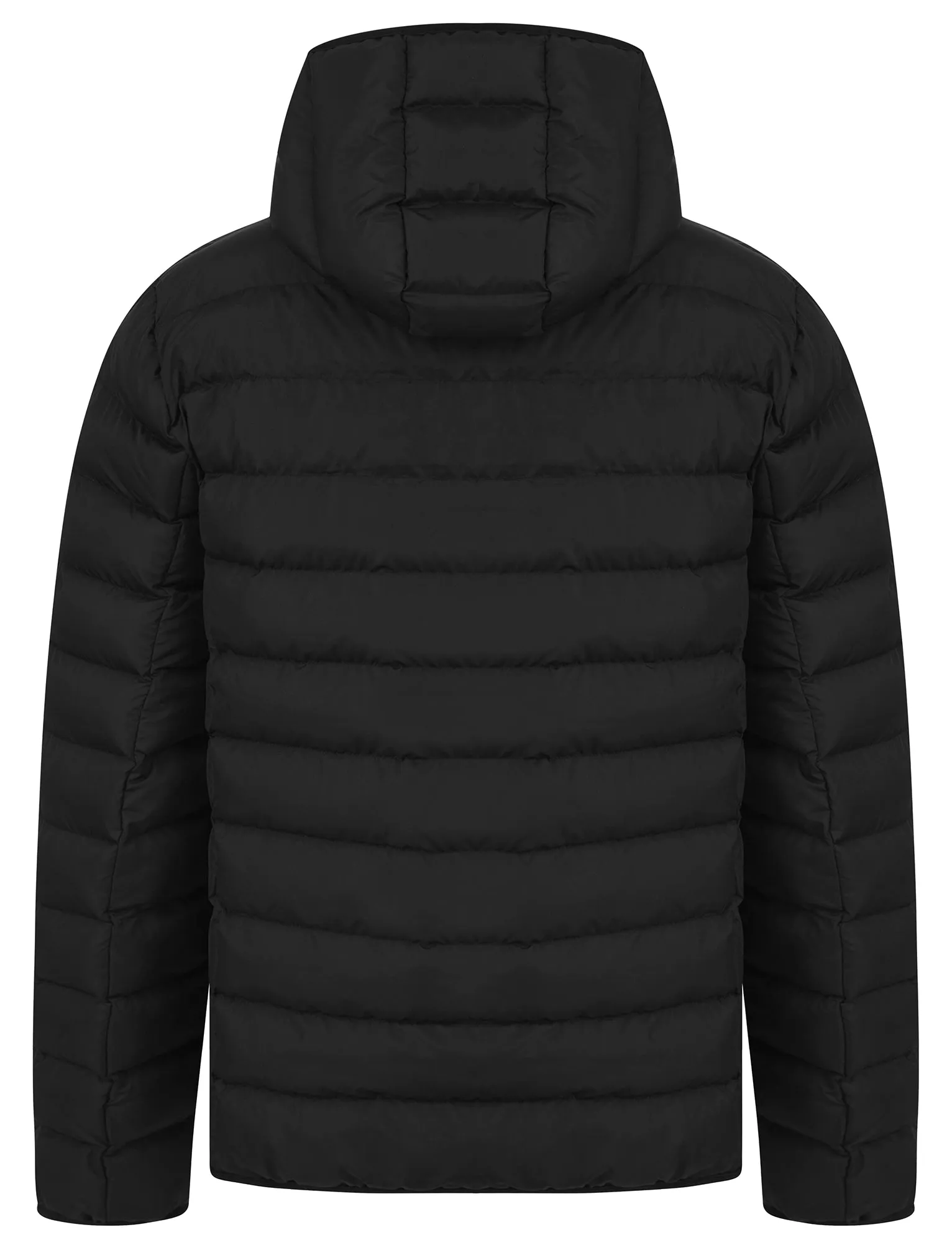 Tamary Quilted Puffer Jacket with Hood in Jet Black - Tokyo Laundry