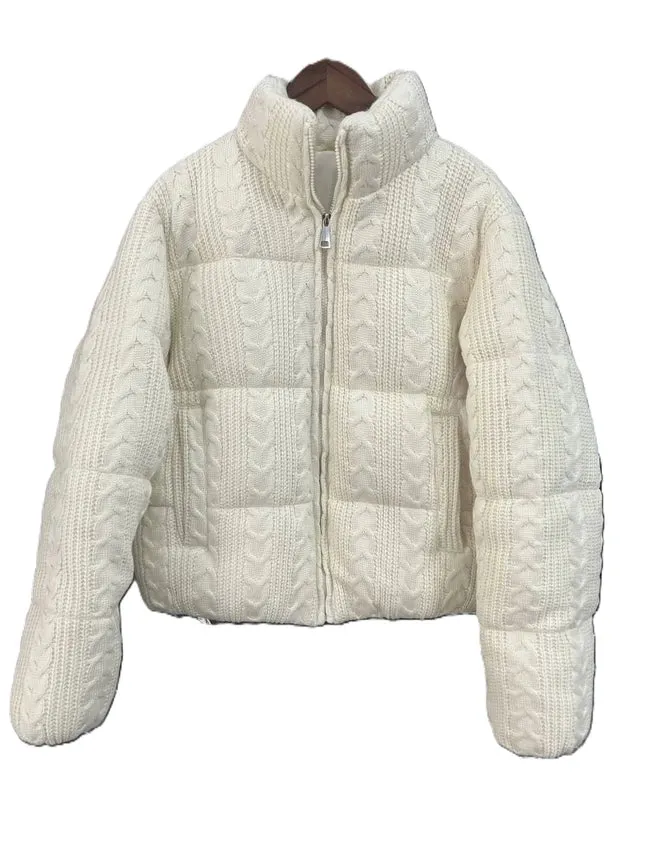 Trendy Stand-Collar Knitted Bread Padded Jacket