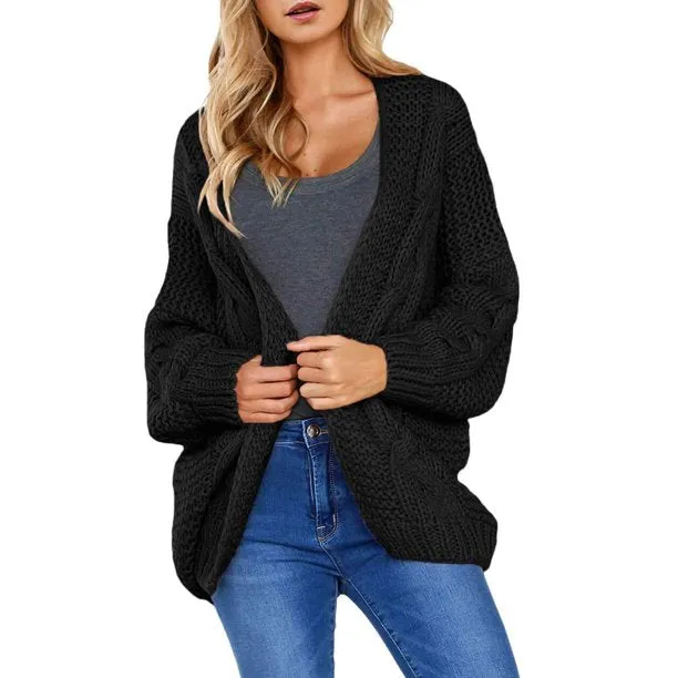 Women's Cardigans Long Sleeve Chunky Knit Cardigan Sweaters