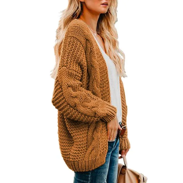 Women's Cardigans Long Sleeve Chunky Knit Cardigan Sweaters