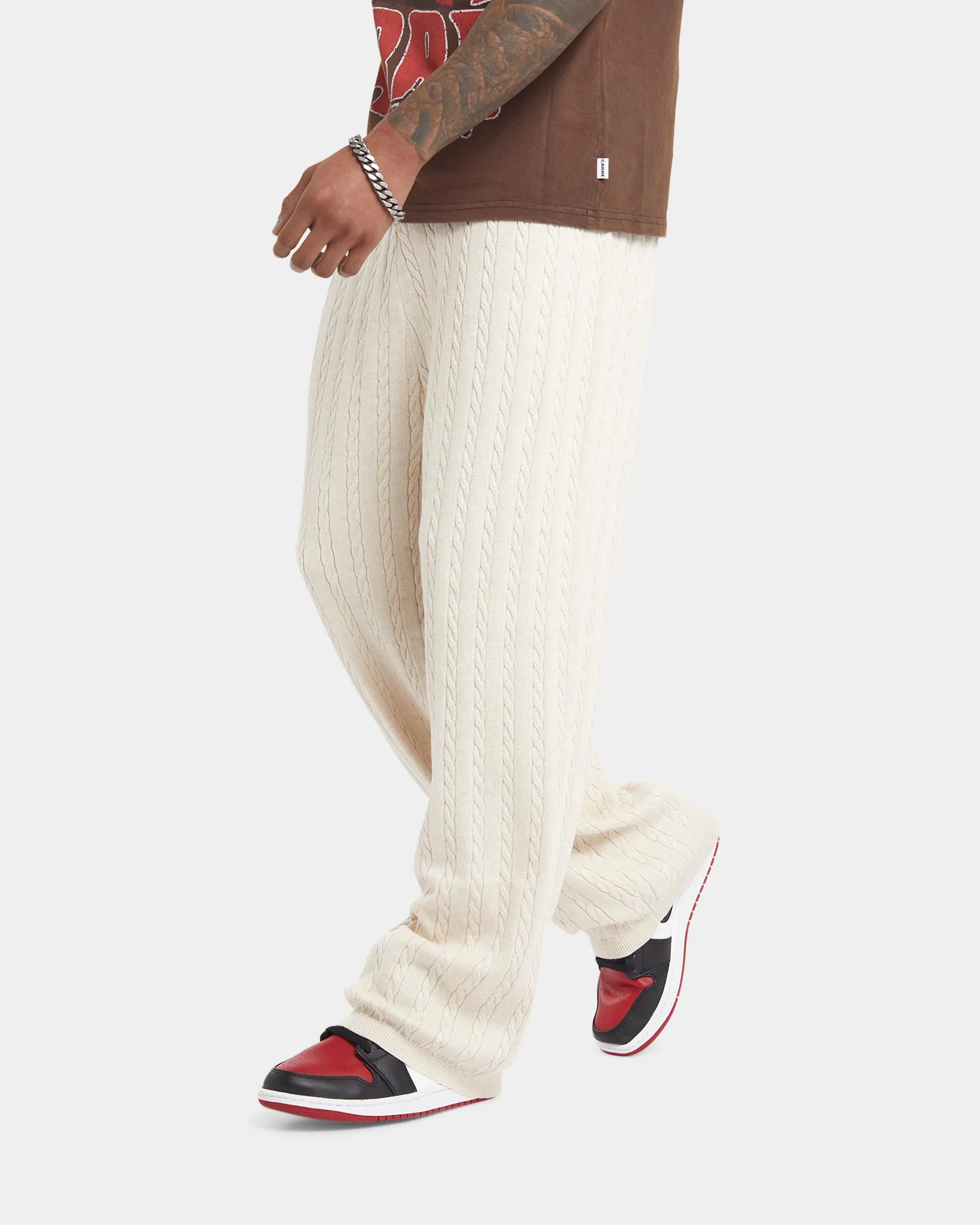 XXIII Terry Wide Leg Knit Pants Tan